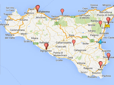 Oferte Speciale Italia Harta Sicilia Cu Obiective Turistice